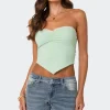 Cinched Strapless Triangle Top