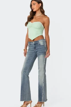Cinched Strapless Triangle Top