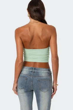 Cinched Strapless Triangle Top