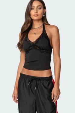 Cindi Lace Trim Halter Top