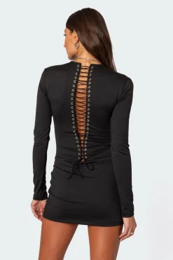 Cindy Lace Up Mini Dress