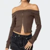 Clarissa Fold Over Ribbed Top