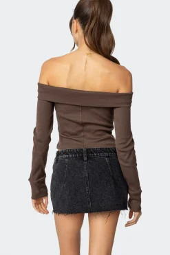 Clarissa Fold Over Ribbed Top