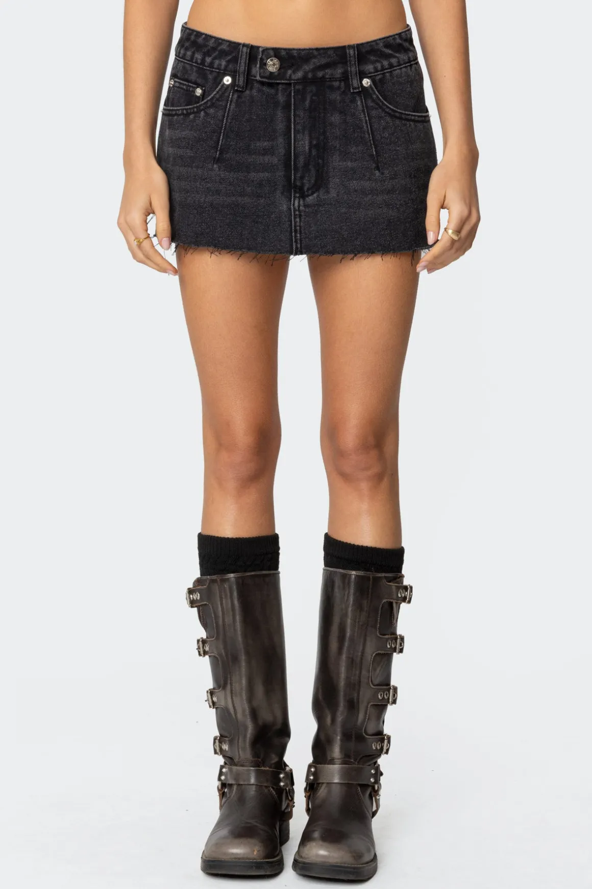 Clementine Low Rise Denim Micro Skort