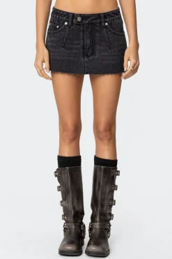 Clementine Low Rise Denim Micro Skort