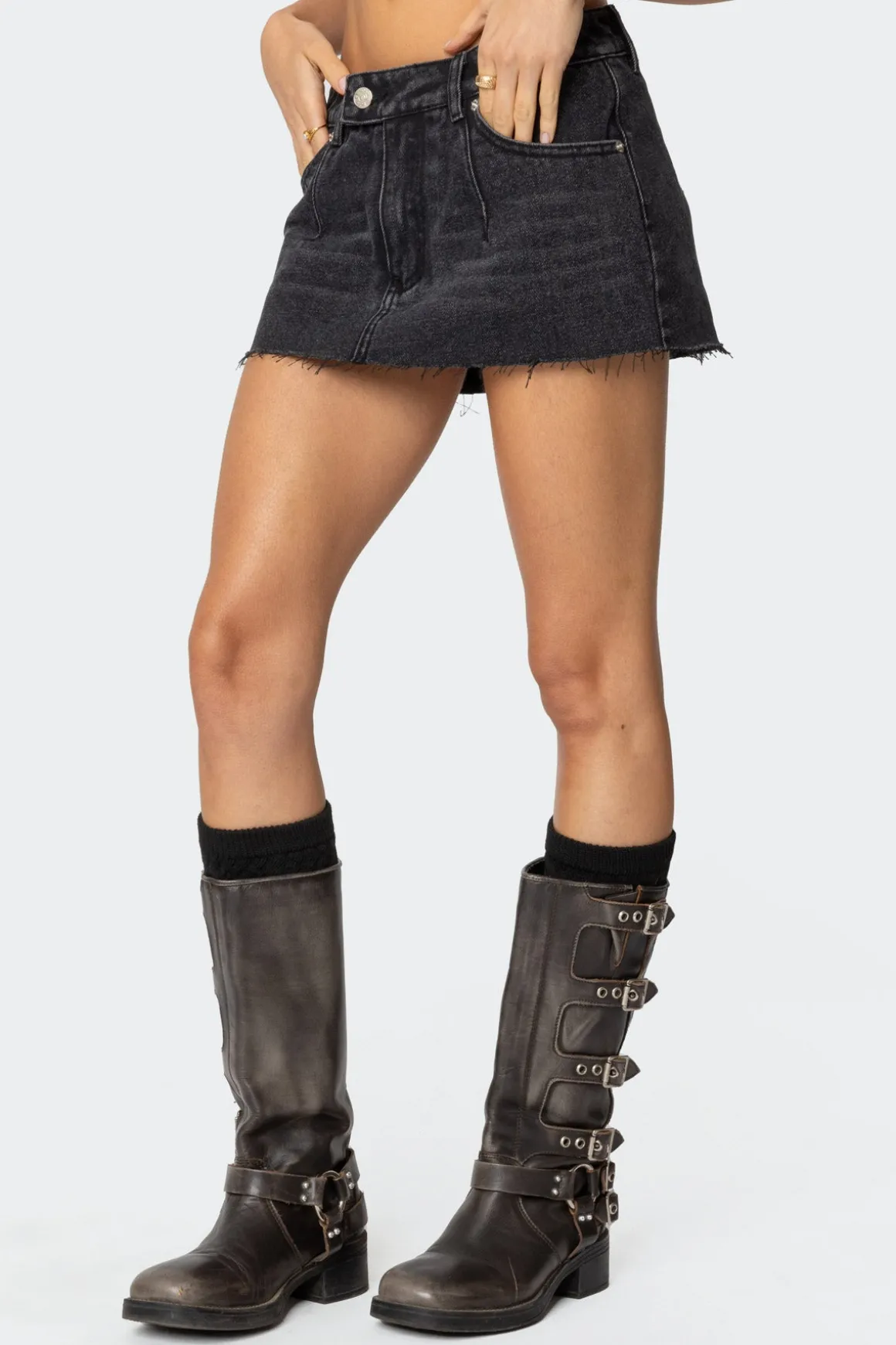 Clementine Low Rise Denim Micro Skort