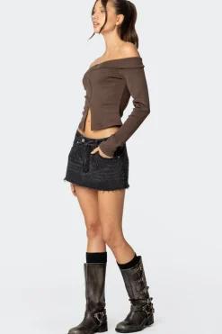 Clementine Low Rise Denim Micro Skort