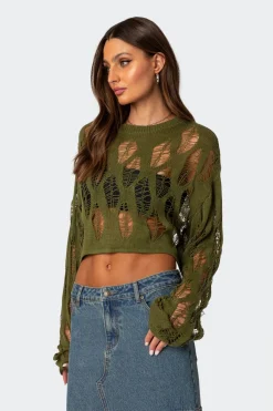 Clover Distressed Sweater