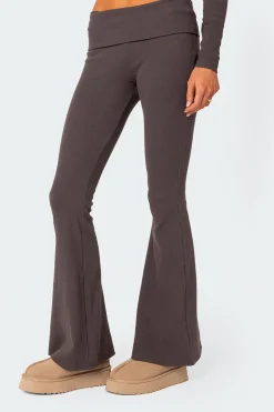 Coffee Break Ribbed Flare Leggings