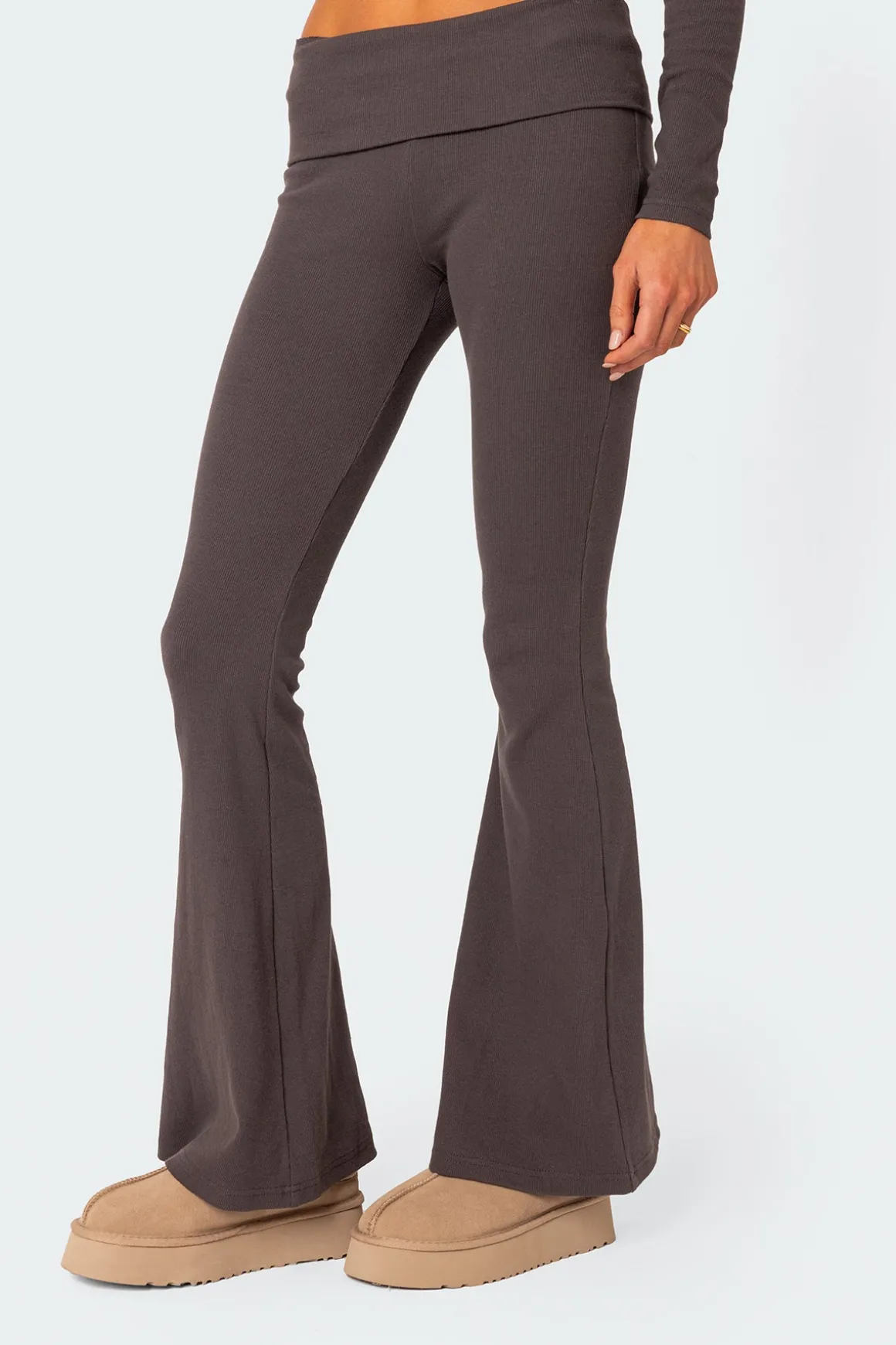 Coffee Break Ribbed Flare Leggings