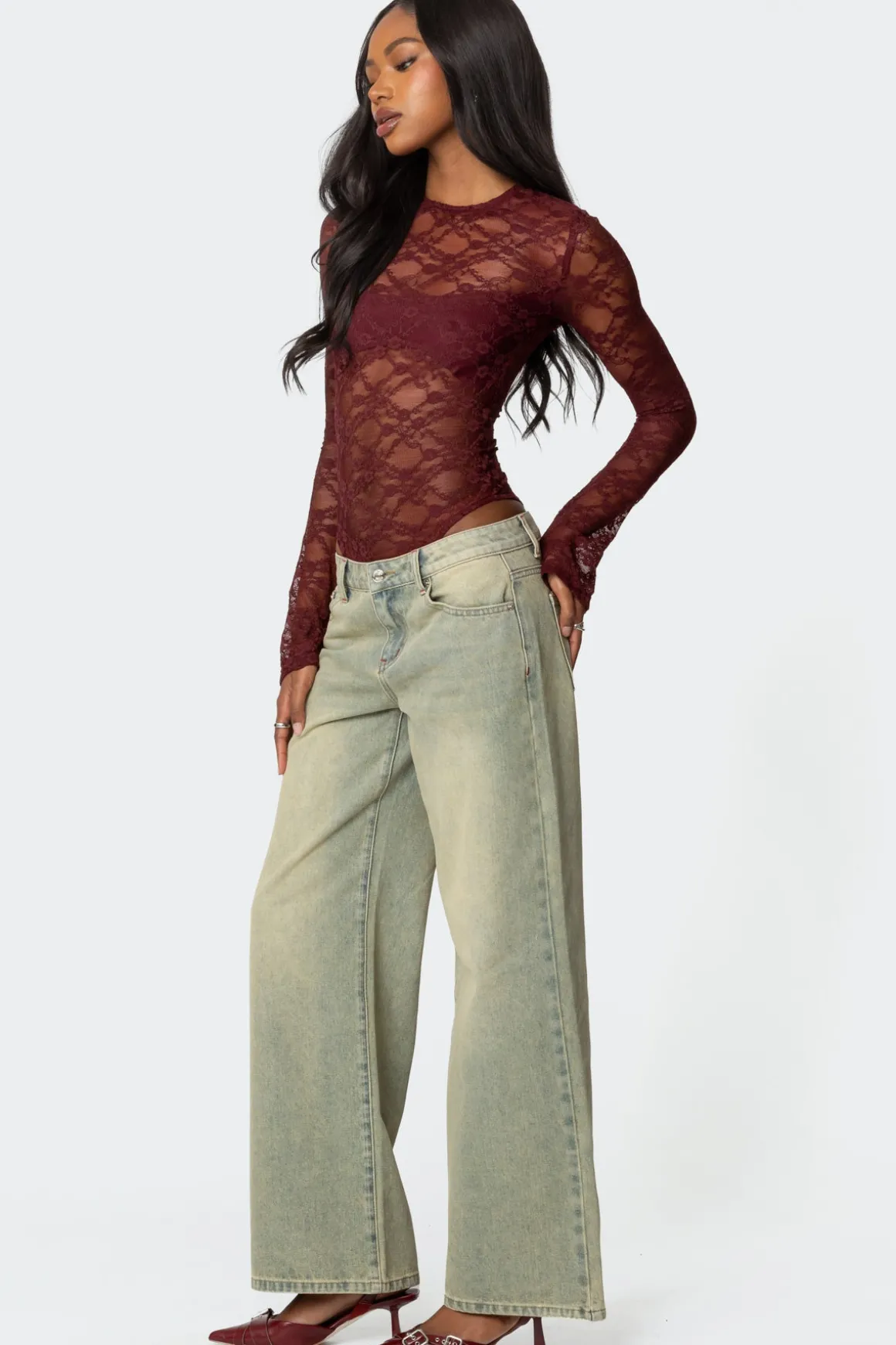 Colette Sheer Lace Bodysuit