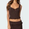 Colleen Ruffled Pinstripe Corset