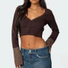 Color Block Flared Sleeve Cardigan