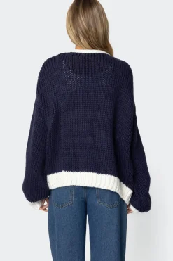 Contrast Chunky Knit Cardigan