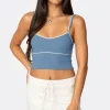 Contrast Cropped Tank Top
