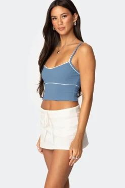 Contrast Cropped Tank Top