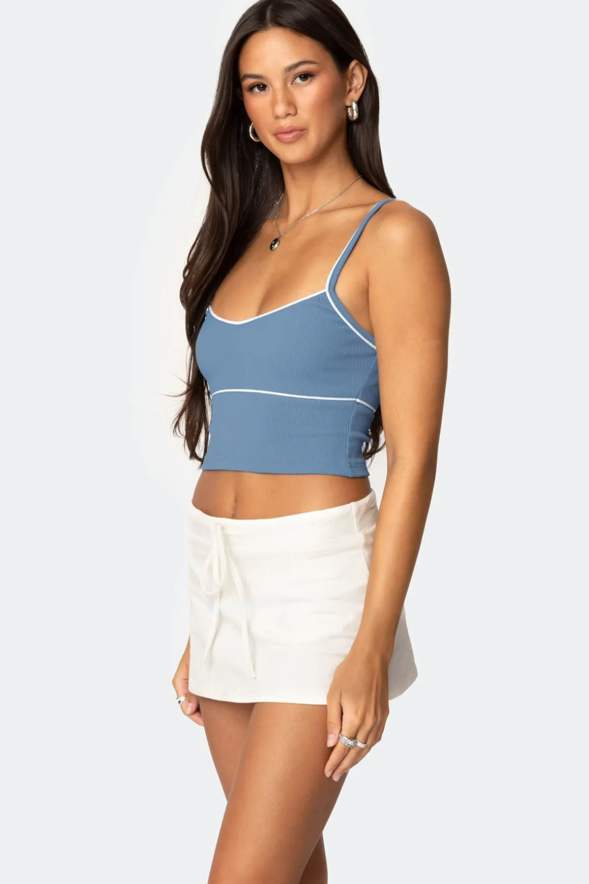 Contrast Cropped Tank Top