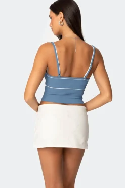Contrast Cropped Tank Top