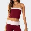 Contrast Fold Over Tube Top