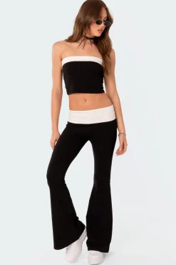 Contrast Fold Over Tube Top