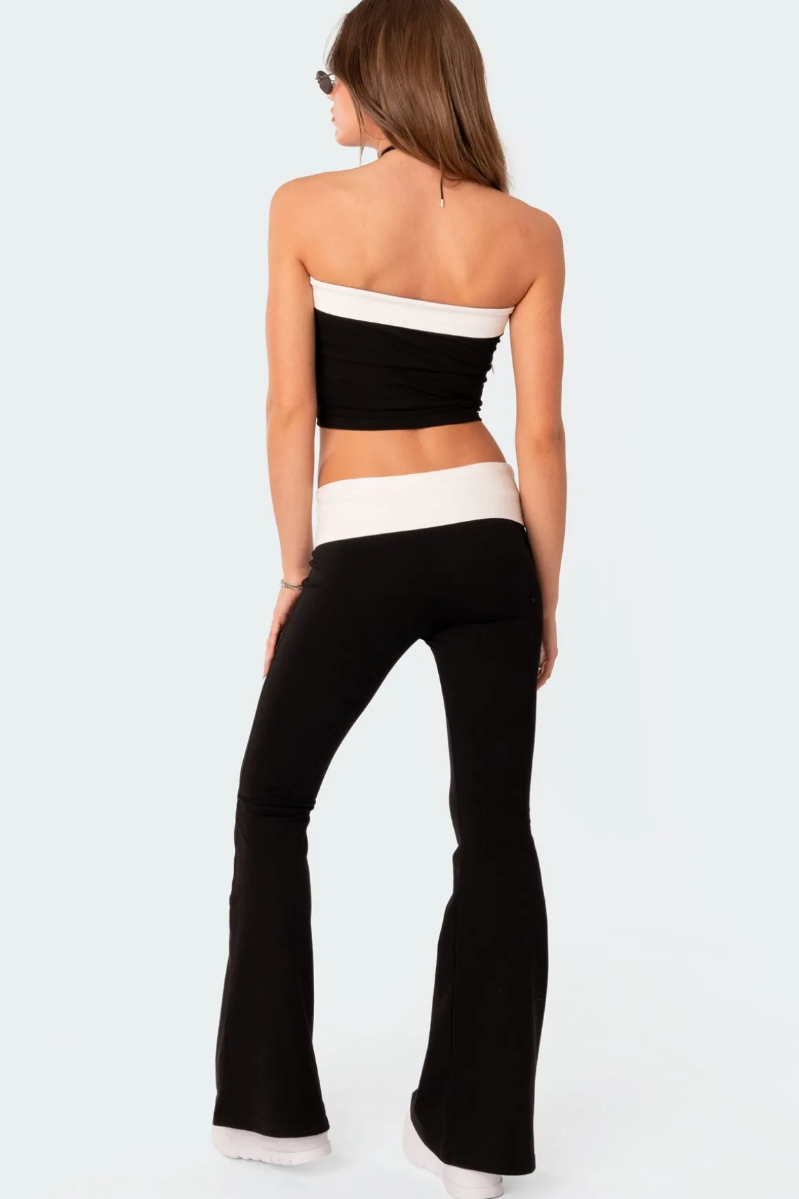 Contrast Fold Over Tube Top