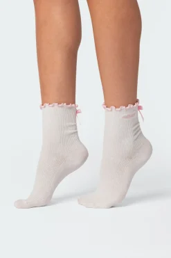 Contrast Frill Socks