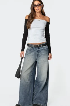 Contrast Off Shoulder Top