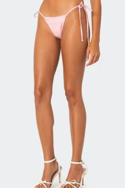 Contrast Polka Dot String Bikini Bottom