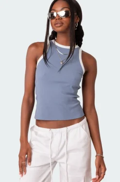 Contrast Ribbed Tank Top