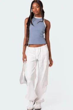 Contrast Ribbed Tank Top
