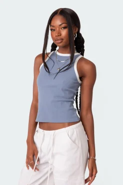 Contrast Ribbed Tank Top