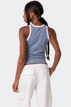 Contrast Ribbed Tank Top