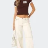 Contrast Stitch Low Rise Jeans