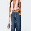 Contrast Stitch Low Rise Boyfriend Jeans