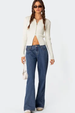 Cora Knitted Zip Up Cardigan