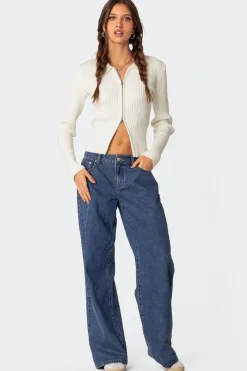 Cora Knitted Zip Up Cardigan