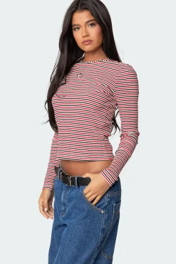Corina Ribbed Stripey Long Sleeve T Shirt