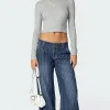 Cory Striped Low Rise Jeans