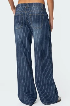 Cory Striped Low Rise Jeans