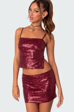 Cosmo Open Back Sequin Top