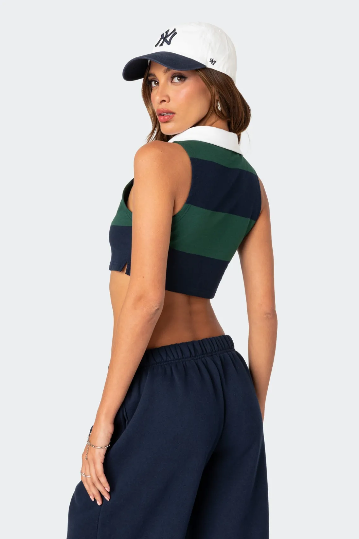 Country Club Collared Crop Top