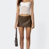 Crawford Faux Leather Micro Skort