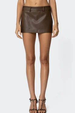 Crawford Faux Leather Micro Skort