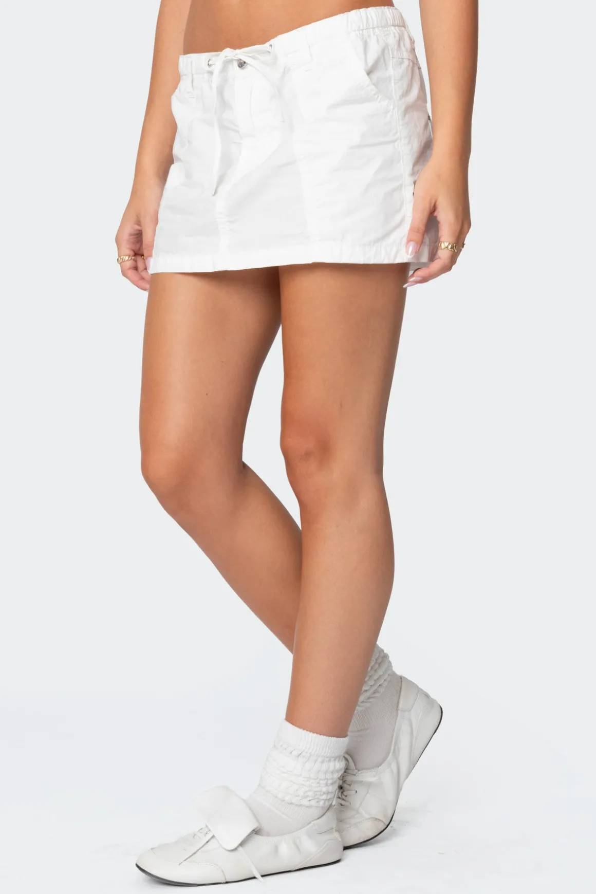 Crinkle Cargo Mini Skirt