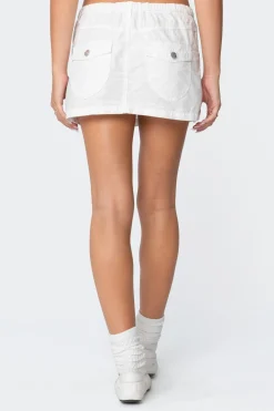 Crinkle Cargo Mini Skirt