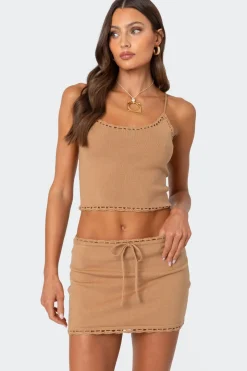 Crochet Trim Knit Tank Top