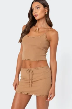 Crochet Trim Knit Tank Top