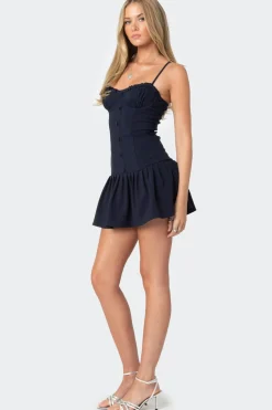 Cupped Drop Waist Mini Dress