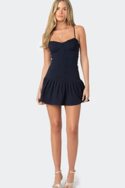 Cupped Drop Waist Mini Dress