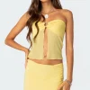 Cyrene Split Front Sheer Mesh Top